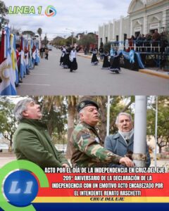 Cruz del EjeDía de la Independencia
9 de Julio
Acto oficial
Renato Raschetti
Municipalidad de Cruz del Eje
Plaza 25 de Mayo
Héroes de Malvinas
Cruz del Eje Canta
Agustina González
Candela Cabrera
Mabel Villagra
Rodolfo Lescano
Córdoba
Noticias de Cruz del Eje
Línea 1
Declaración de la Independencia
Fiestas Patrias
Argentina
Acto patrio