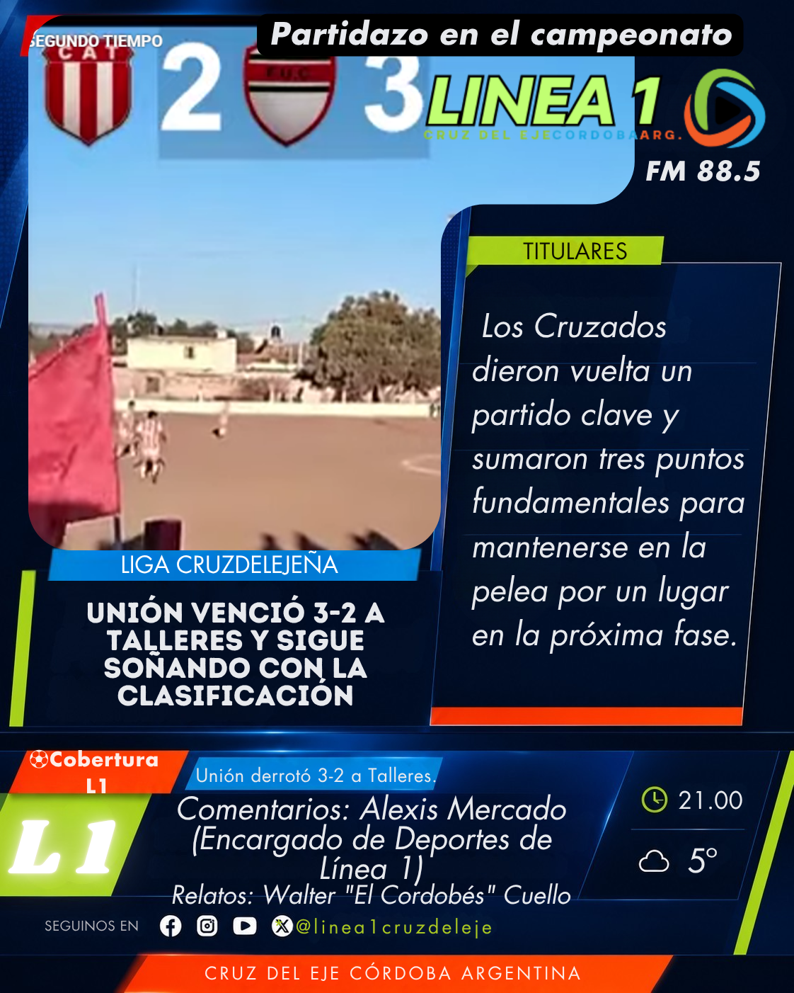 Línea 1 transmitió el encuentro en vivo.