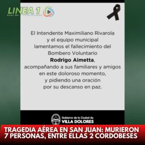 Tragedia aérea en San Juan: murieron 7 personas, entre ellas 2 cordobeses