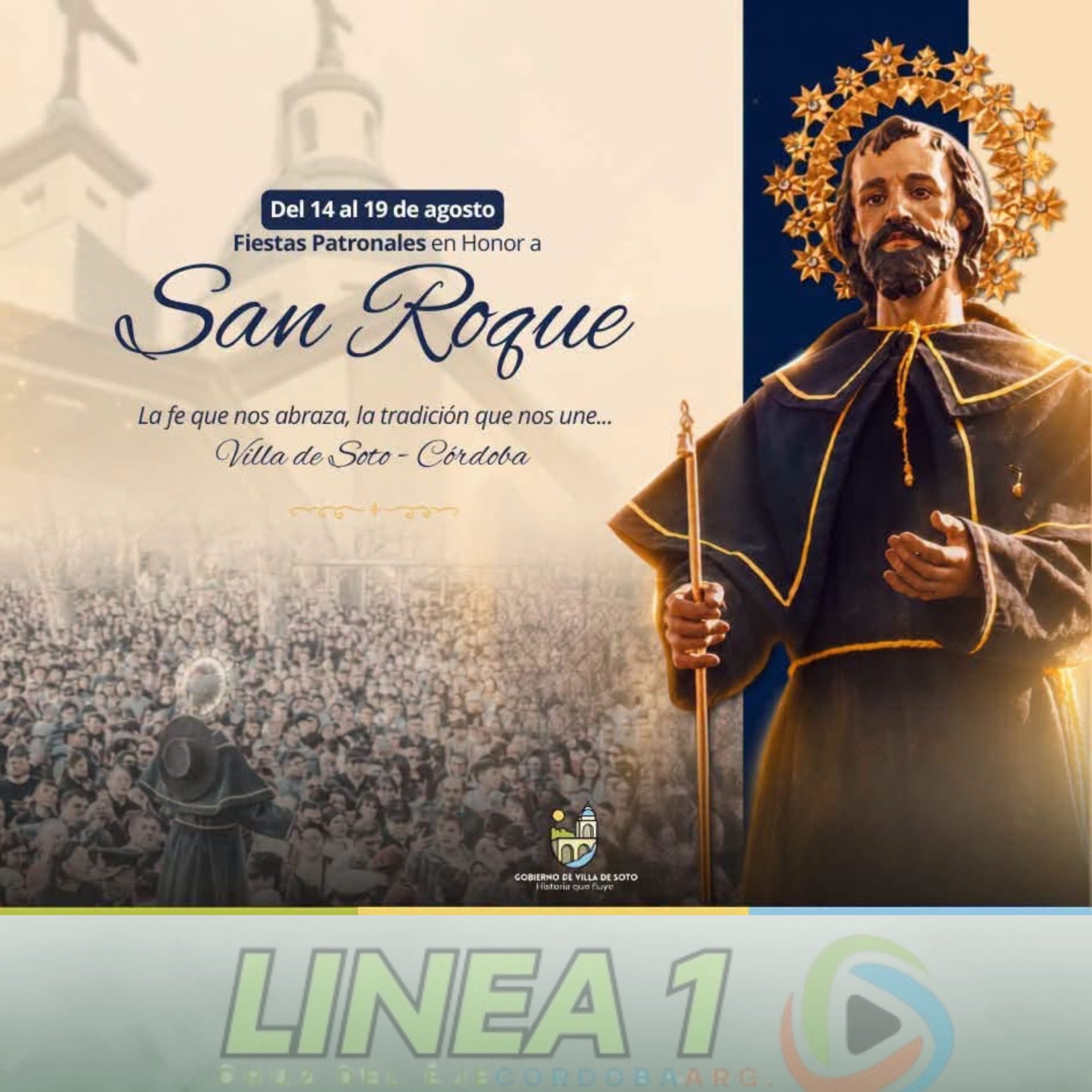 Imagen de San Roque para las Fiestas Patronales de Villa de Soto, del 14 al 19 de agosto.