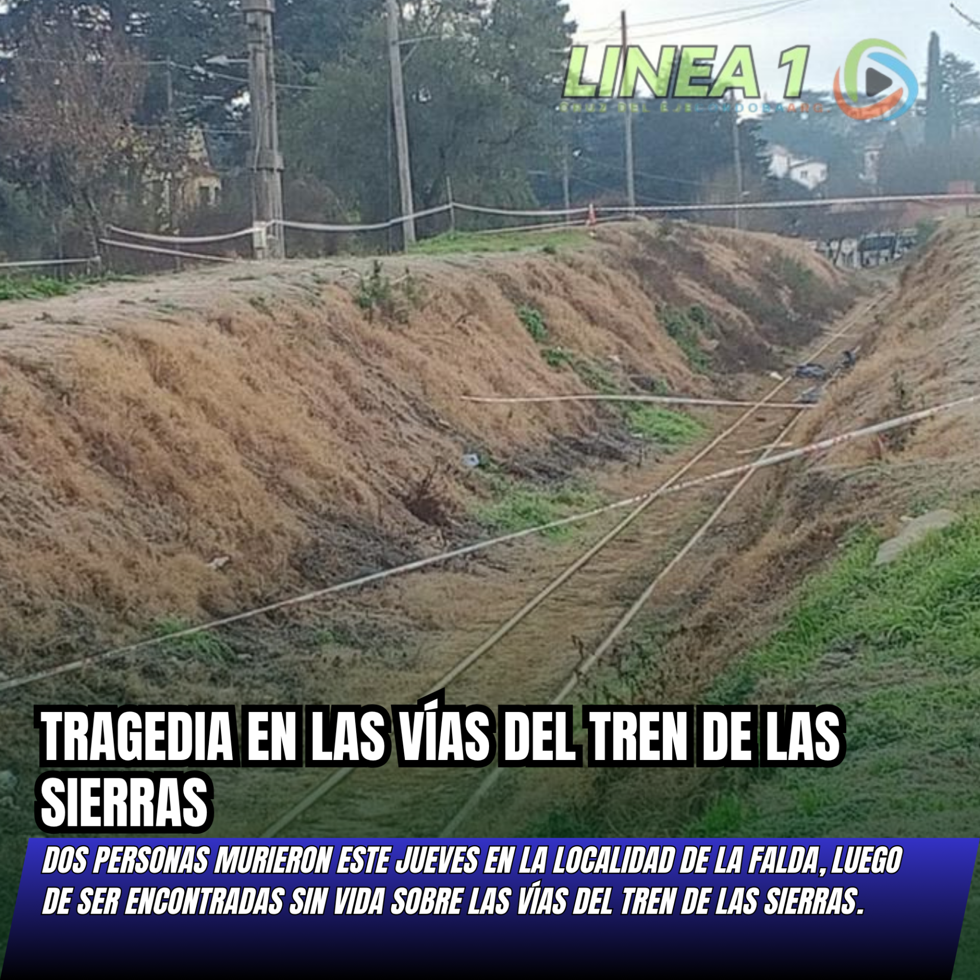 Tren de las Sierras en La Falda donde dos personas fueron encontradas sin vida