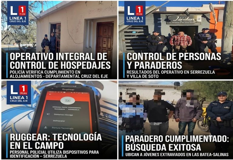 Operativo policial de prevención realizado por la Policía de Córdoba en el departamento Cruz del Eje.