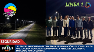 Las Playas iluminó el acceso por la Ruta A175