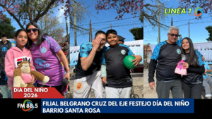 Filial Belgrano Cruz del Eje festejo Día del Niño barrio Santa Rosa