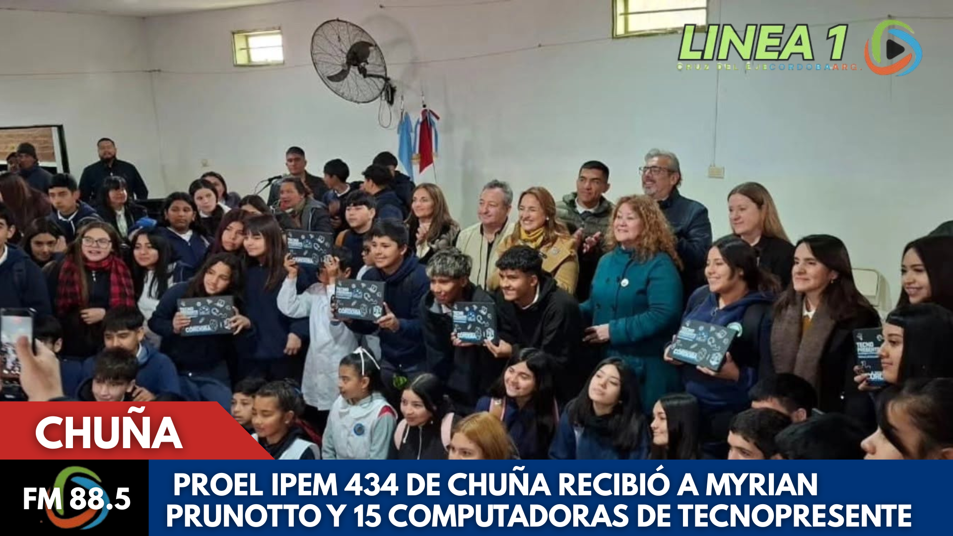 Myrian Prunotto visitó el IPEM 434 de Chuña y entregó nuevas computadoras