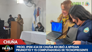 Myrian Prunotto, visitó el IPEM N.º 434 Juana Azurduy de Chuña