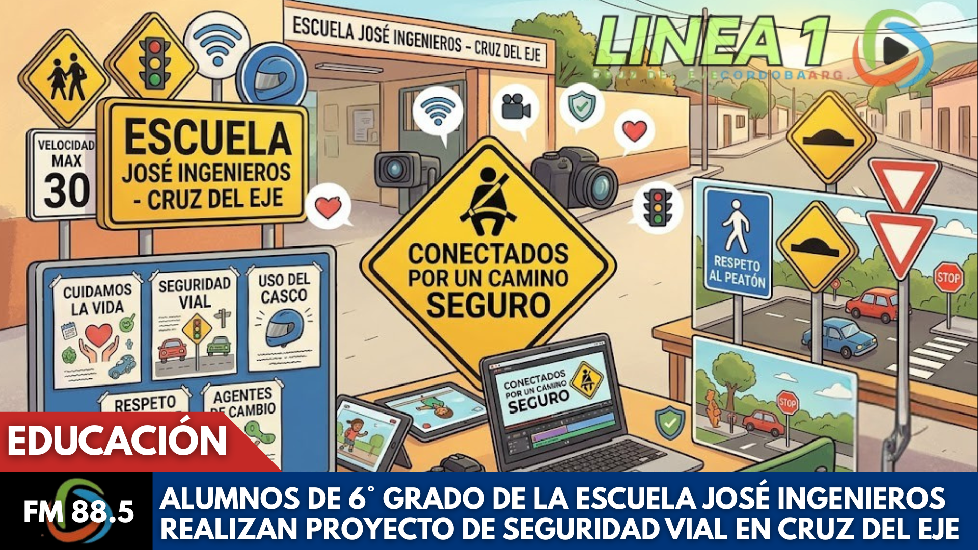 Alumnos de Cruz del Eje promueven seguridad vial