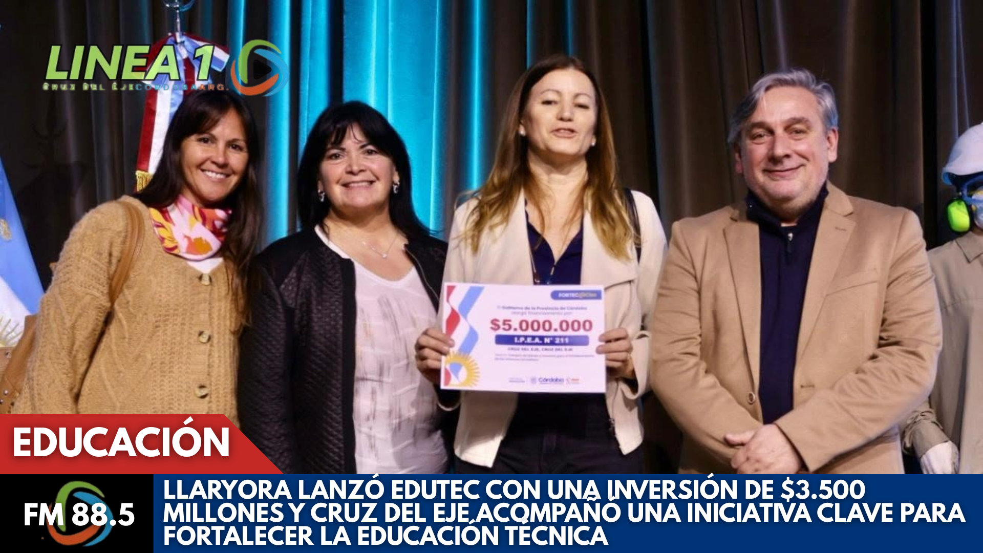 El intendente de Cruz del Eje, Renato Raschetti, participó junto al gobernador Martín Llaryora del lanzamiento del programa EduTec para fortalecer la educación técnica en Córdoba.