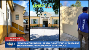 La Escuela José Hernández de El Rincón avanza con pintura, arreglos de techos y tareas de mantenimiento para mejorar sus espacios.