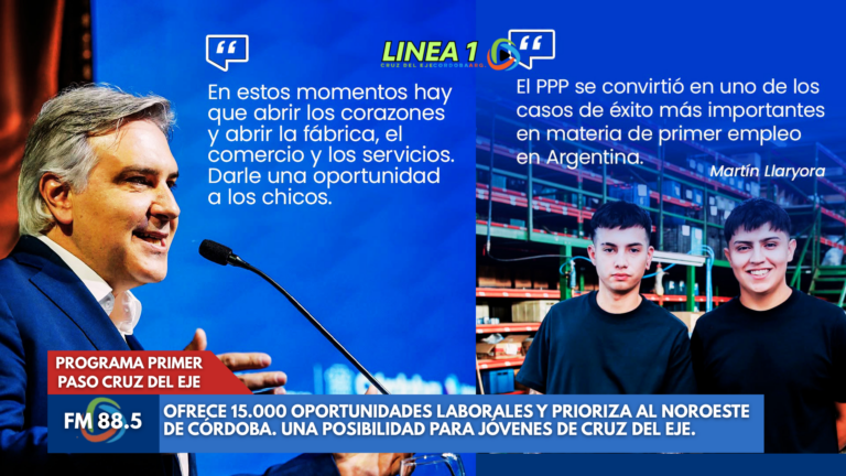 Programa Primer Paso: oportunidad para jóvenes de Cruz del Eje