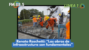 Trabajador de Cruz del Eje en las obras del Perilago