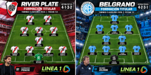 Formaciones oficiales — Belgrano vs. River Plate