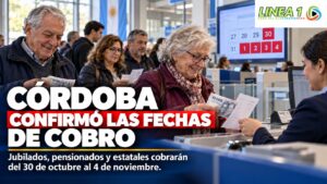 Portada informativa del cronograma de pagos de Córdoba para jubilados, pensionados y empleados estatales de octubre de 2026.